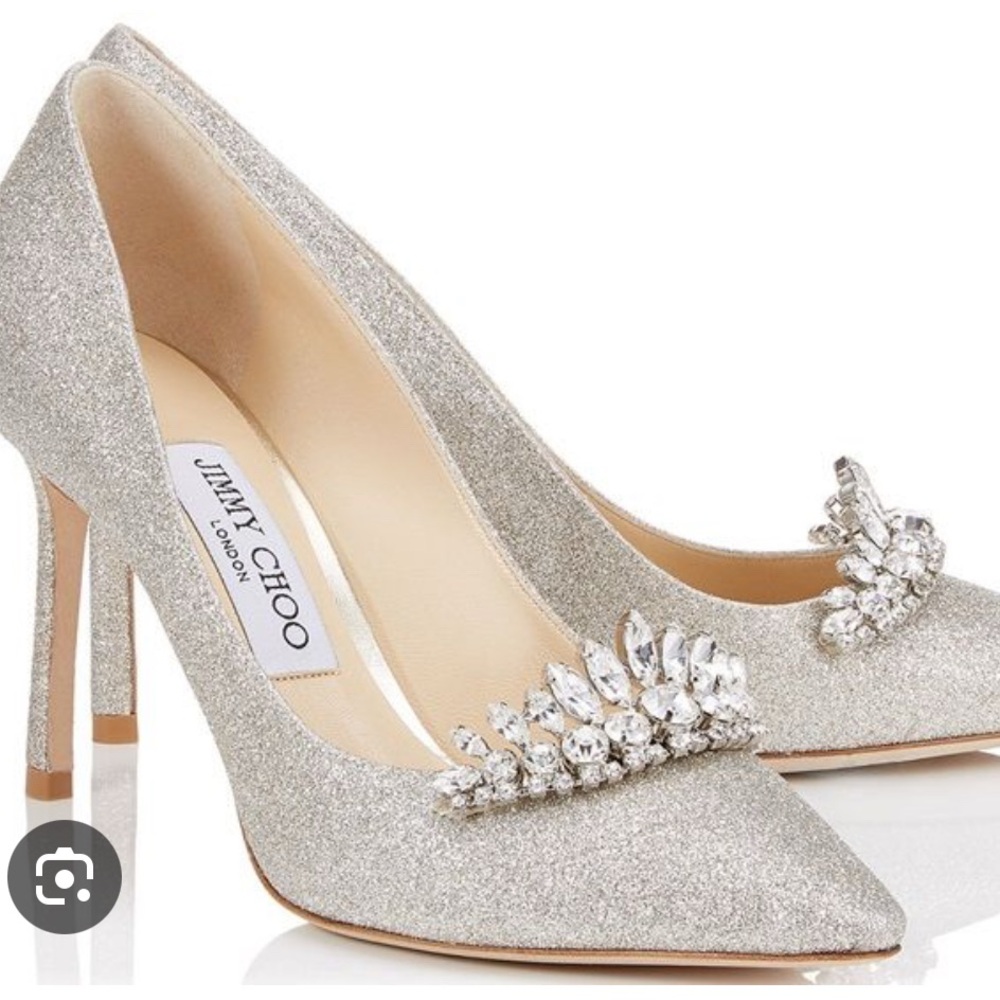 Jimmy Choo Sparkling Silver Pumps